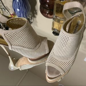 CHARLES DAVID Peep Toe Booties